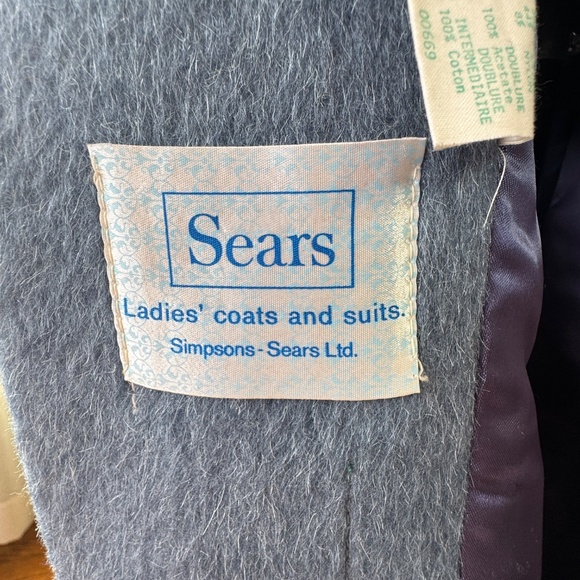 Vintage 80s coat, blueish lavender grey, Sears mohair, wool blend, 12/14 (L/XL) - Picture 12 of 15